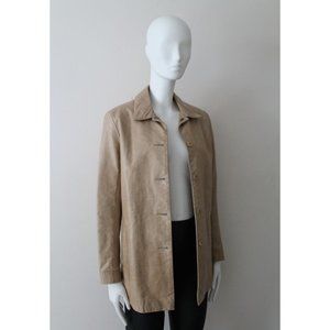 m0851 Button Up Leather Jacket Cream Size XXS